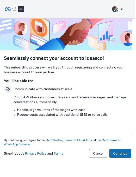 Agent setup in Simplifybot dashboard